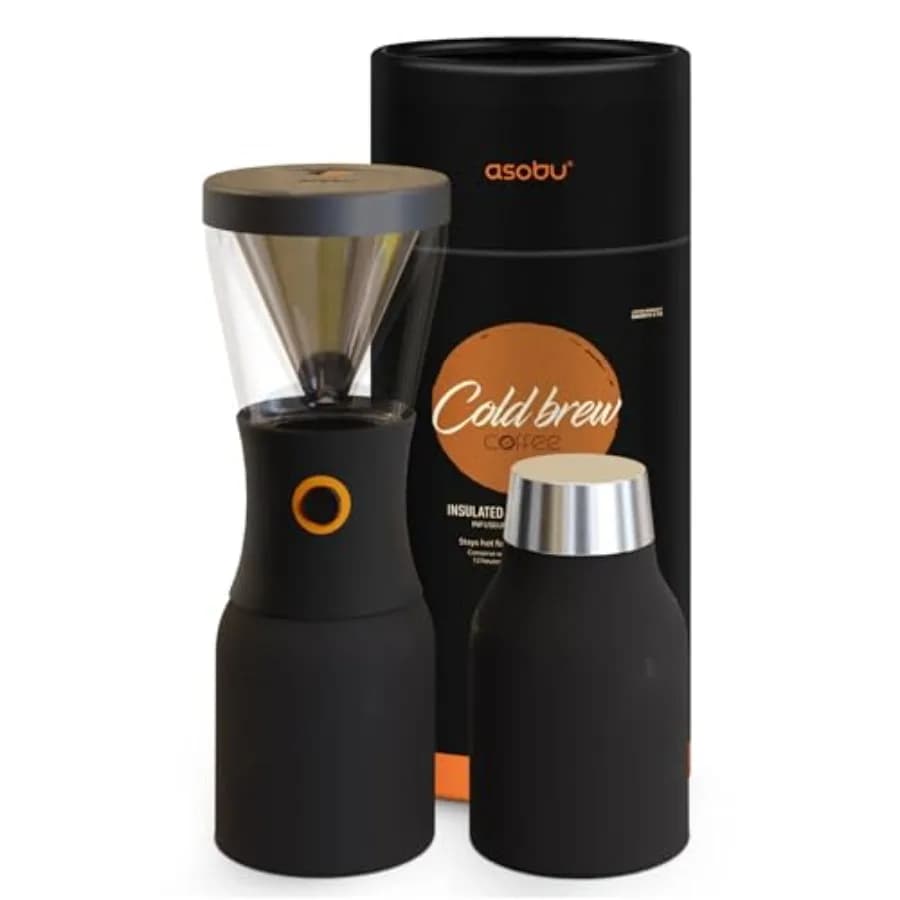 Macchina per Caffè Cold Brew Premiata, Insulata da 40oz con Caraffa Portatile in Acciaio Inox, N.1 in Europa per il Caffè
