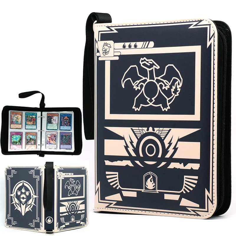 400PCS Album di carte Buste per raccoglitori con cerniera PTCG Yugioh TCG 4 tasche Collezione di carte collezionabili Porta carte Giocattoli Regalo