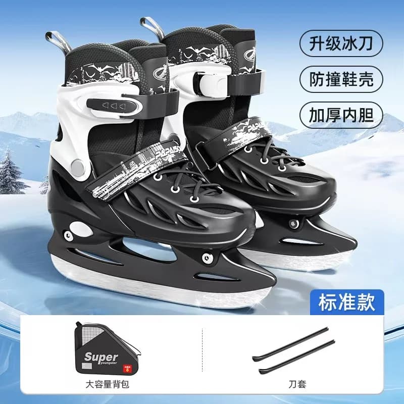 Scarpe da ginnastica a livello di calore regolabile per adulti e bambini, scarpe con coltello da ghiaccio, lama per pattinaggio di velocità in linea, velluto in acciaio inossidabile, inverno