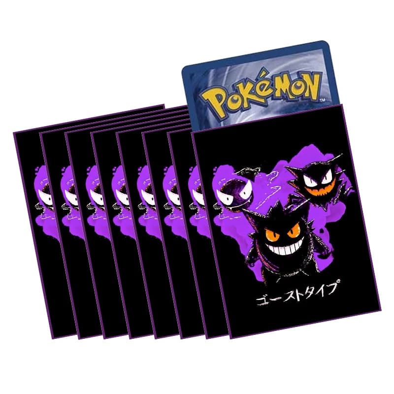 50PCS Pokemon TCG Buste per carte Protezione Trasparente Gioco di gioco Protezione Carte Cartella Gengar Pokémon Custodia per bambini Giocattolo