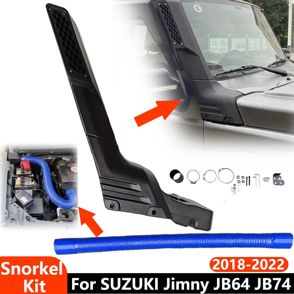 4X4 Off Road Ricambi Auto Kit Snorkel di Aspirazione Aria Per Suzuki Jimny JB64 JB74 2018 + Flusso D'aria Wader Tubo di Respiro Tubo Accessori Auto