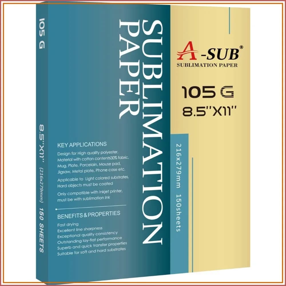 150 Sheets Sublimation Paper 8.5x11 inch 105g for Inkjet Printer - High Transfer Rate