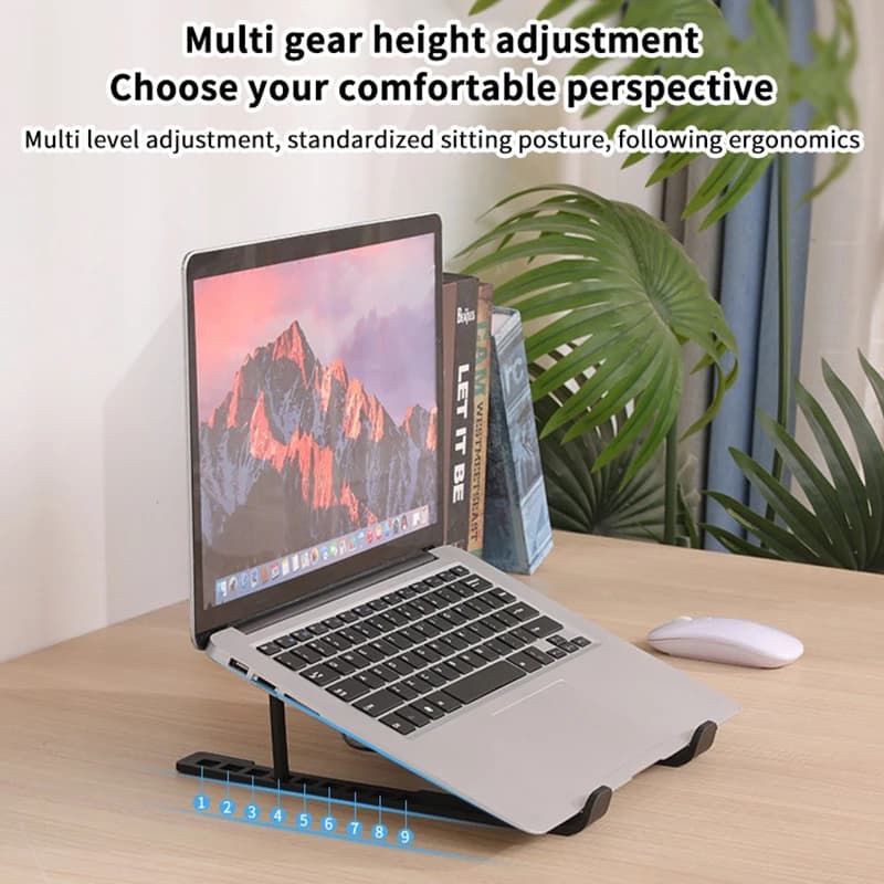 Portable Notebook Radiator Bracket Heighten Rack With 1 Cooling FansLaptop Cooler Base Stand Foldable Laptop Cooling Pad Holder