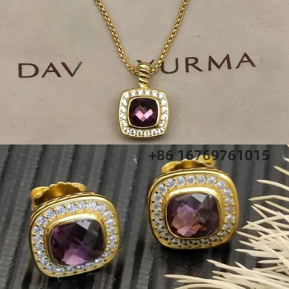 Nuovo Set Elegante e Semplice di Collana e Orecchini con Diamanti Quadrati di Alta Qualità per Natale 2025 - Regalo per San Valentino