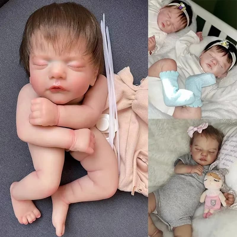 18 inch painted dolls Sam already finished Visible veins very realistic with fabric body included Hand-grained hair