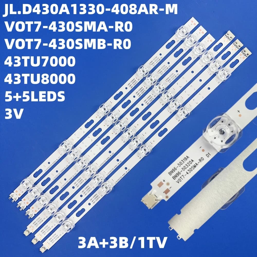LED Strip for UE43TU7125KXXC UE43TU7125K UN43TU7000 UN43TU8000 UN43TU8200 UE43TU7100 BN96-50319A 50320A LM41-00867A