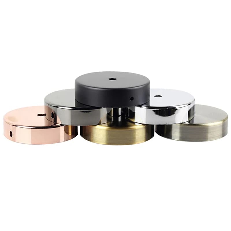Piastra da soffitto Nero/Argento/Oro/Lampada a sospensione Vassoio rotondo da 8/10/12 cm Lampada da parete Base placcata in metallo Kit vassoio bordo Base