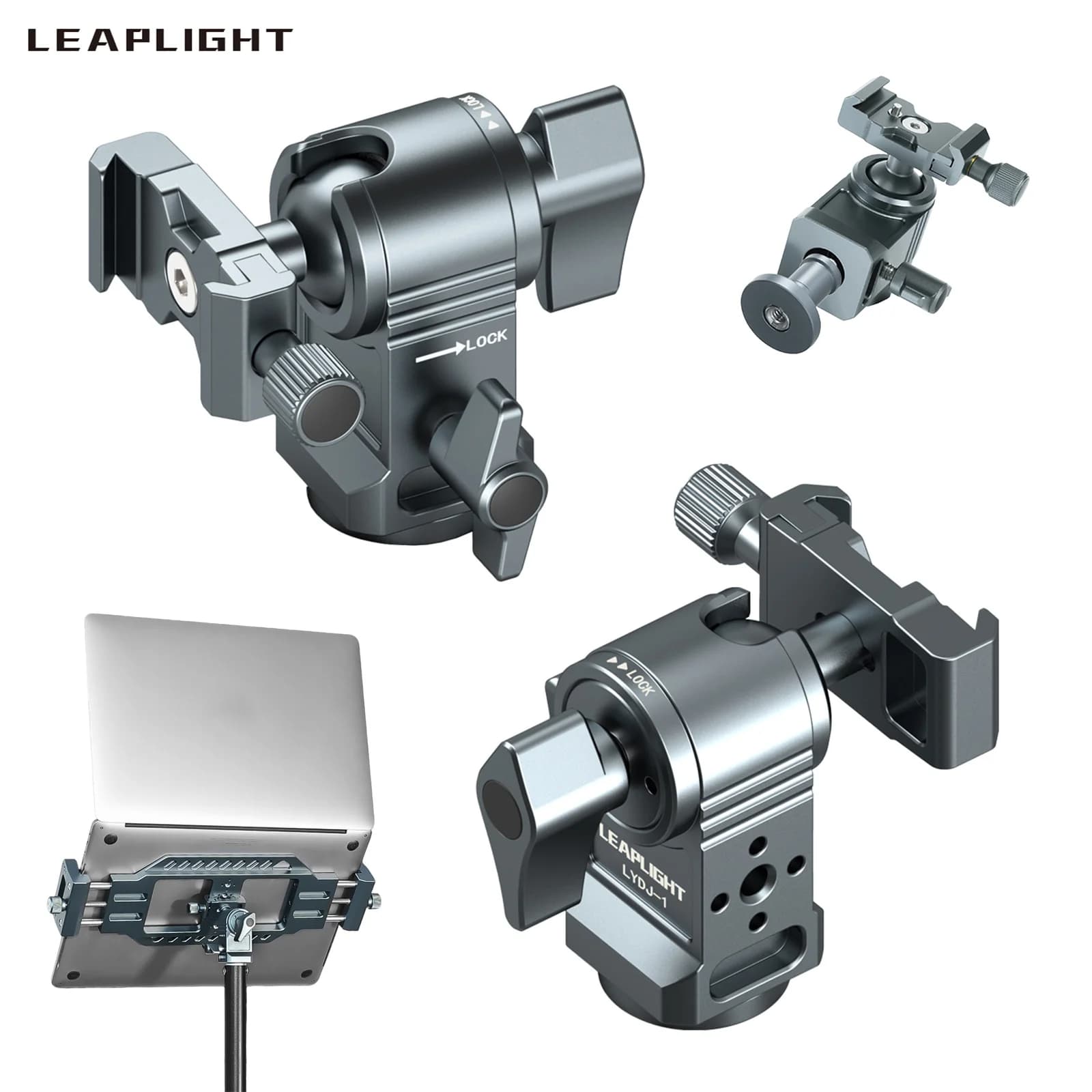 Morsetto a sgancio rapido LEAPLIGHT Arca con attacco per fotocamera da 1/4 per espansione su treppiedi e supporti per luci Arca-Swiss DSLR, fotocamere e smartphone