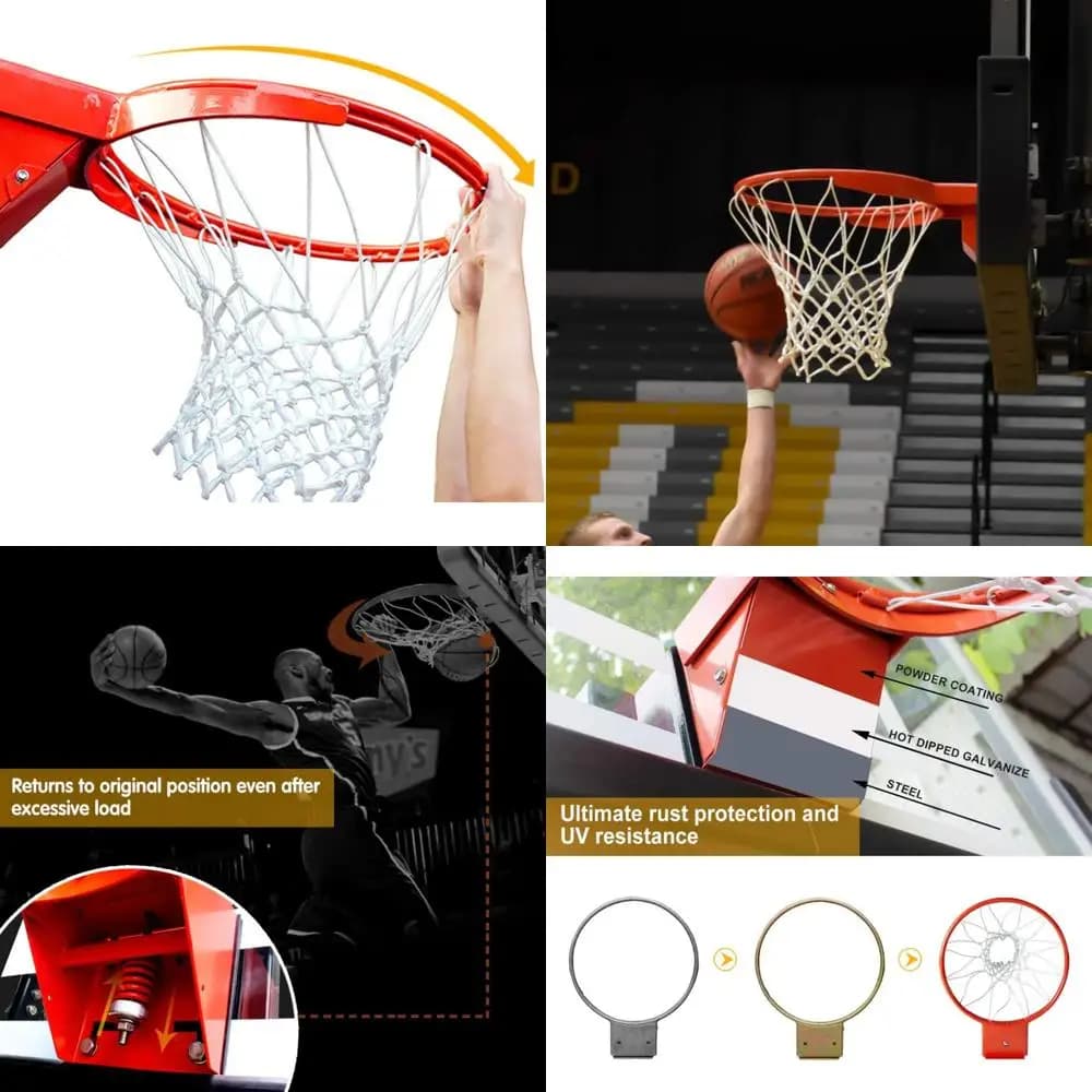 180 ° basketball circle, 18 inch single spring flexible lens replacement for indoor and outdoor use
