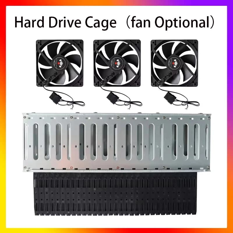 Supporto per rack per disco rigido a 16 alloggiamenti Custodia per gabbia Caddy per Chia Farming 3.5 "HDD PCIE Vassoio antiruggine Rack PC Classic HDD Staffa impilabile