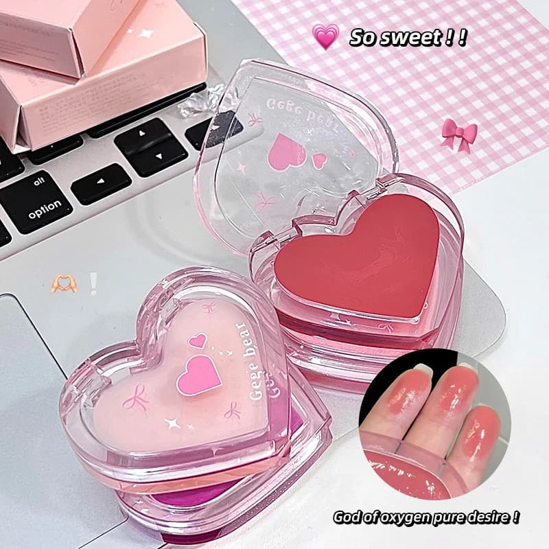 Naturale Rosa Rosa Cuore d'amore Acqua Luce Crema luccicante Fard multiuso Trasparente Evidenziatore viso e corpo Illumina il contorno
