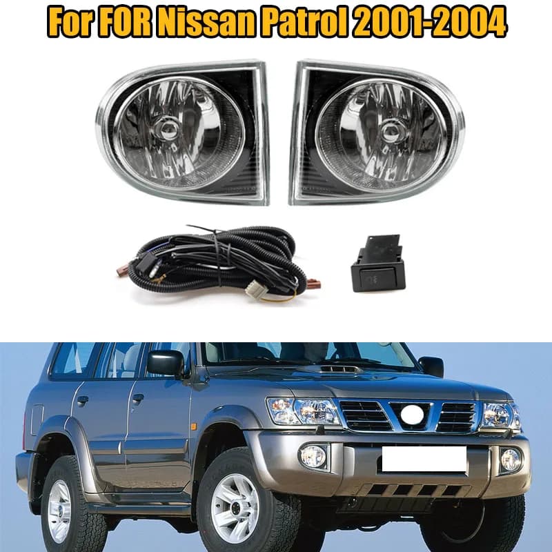 Auto bumper Front Fendinebbia Kit Version Additional Fendinebbia Set Switch + Wiring For Nissan Patrol 2001 2002 2004