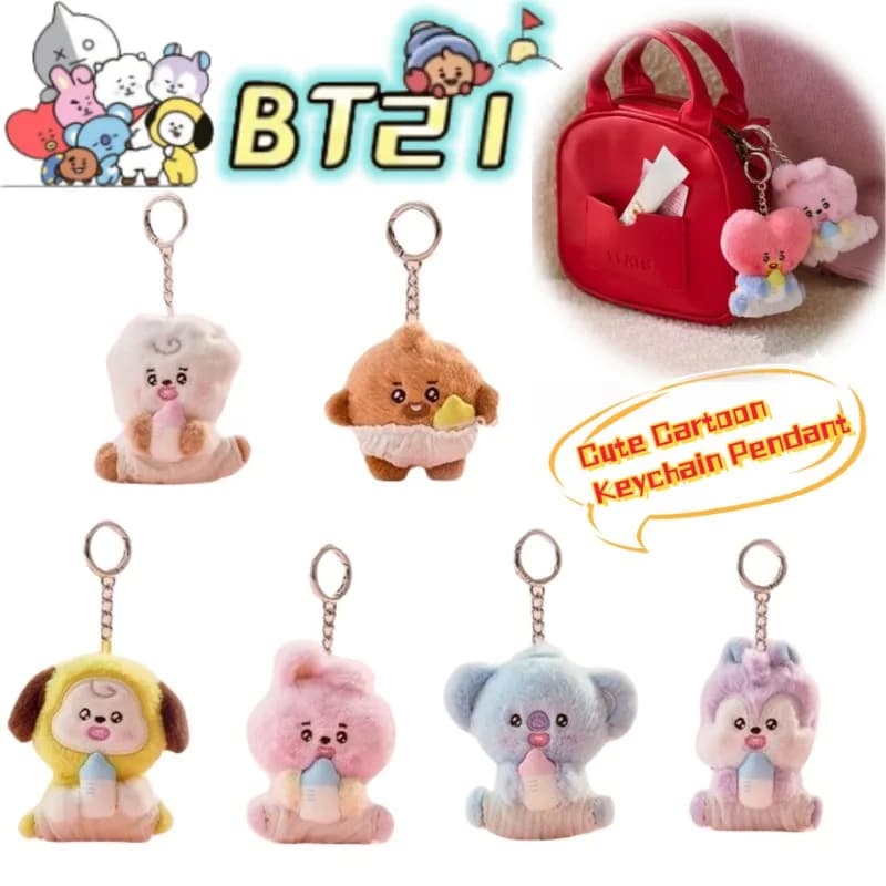 BT21 shooky mang chimmy cartone animato simpatico portachiavi bambola borsa da scuola per studenti maschi e femmine zaino ciondolo decorativo regalo squisito