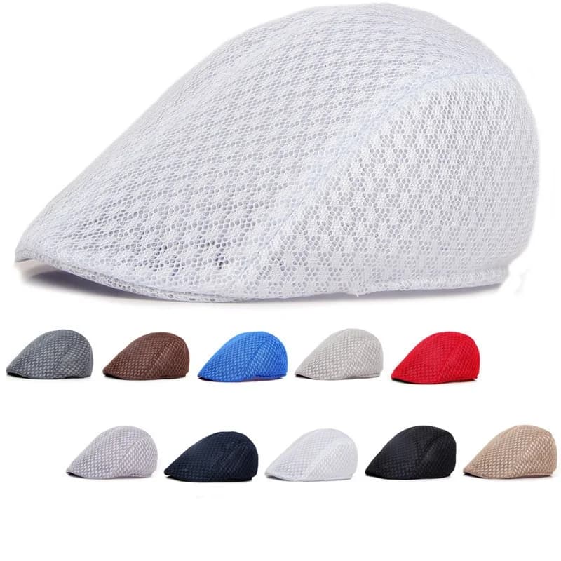 Korean version of men's caps and women's caps in net cava solid color caps forward breathable summer sun hats