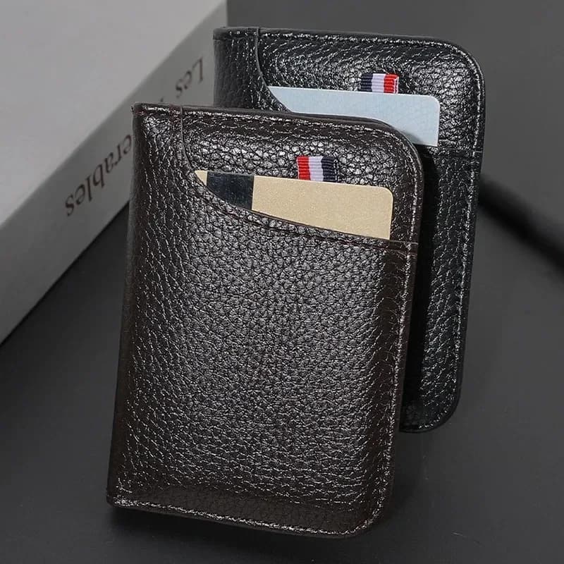 Super slim soft leather wallet PU Mini credit card wallet credit card wallet men's wallet short wallet