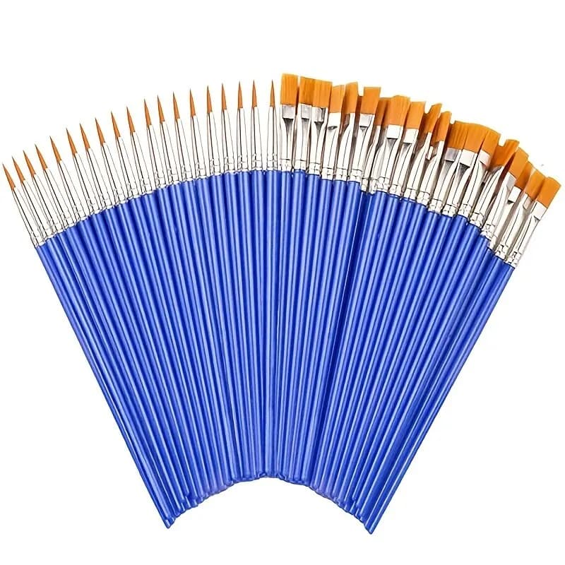 20 brushes for painting, for artistic handicraft and manual work, for multifunctional artistic equipment for painting.