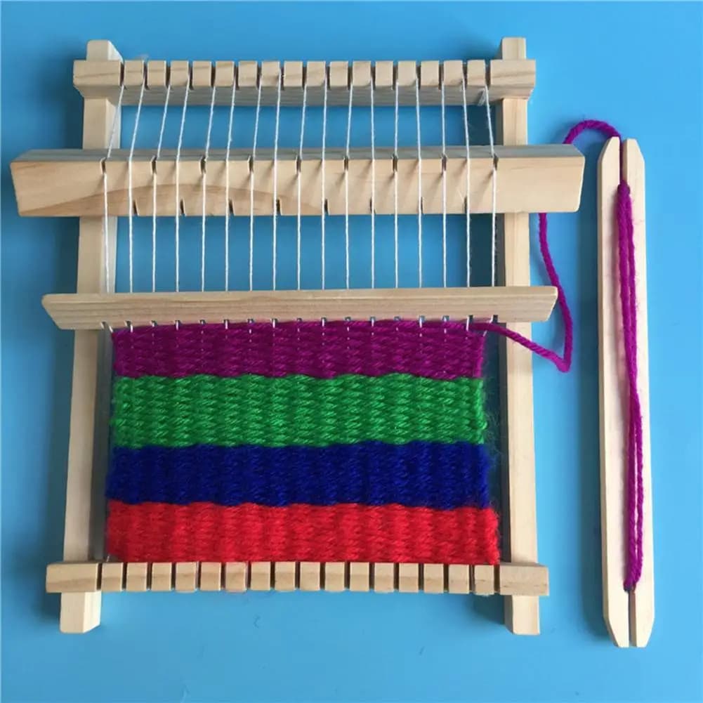 Wooden Weaving Frame 21.5x16,5x3 cm DIY Weaving Machine Handmade Adjustable Fabric Tool for Beginners Intellectual Toy for Kids