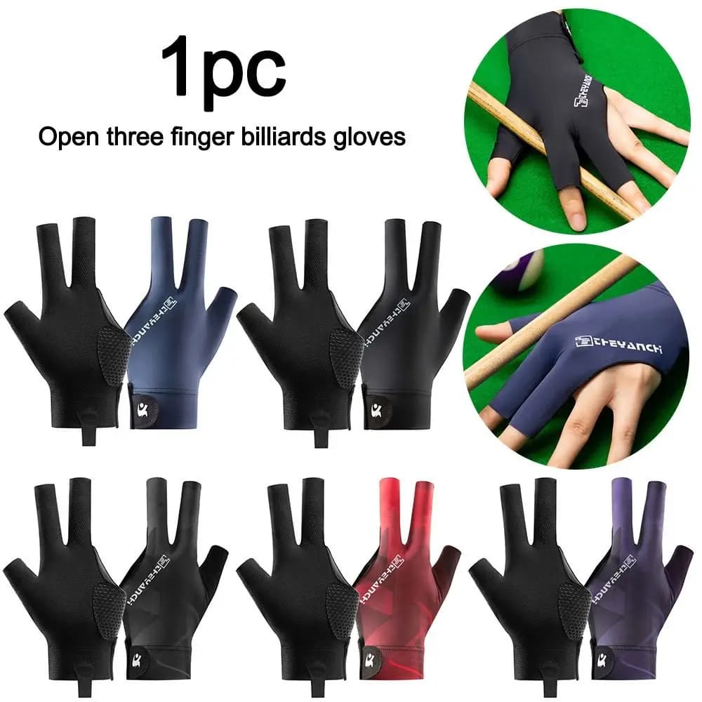 Billiard Glove Three-tier Glove Snooker Training Gloves for Billiards Elastic Anti-slip Breathable Fitness Accessories for left hand
