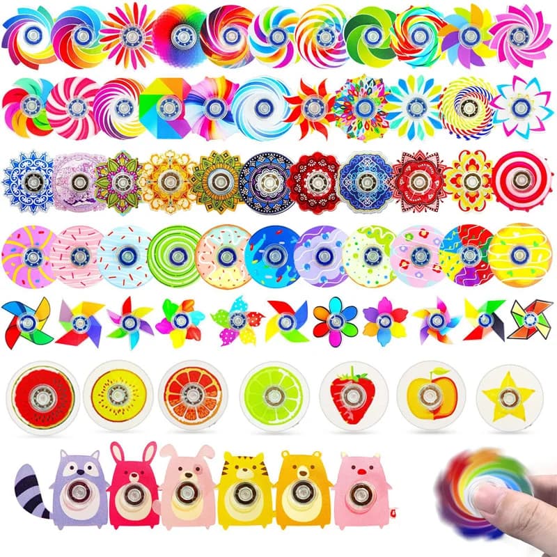 20/10 Pezzi Mini Fidget Spinner Assortiti, Giocattoli per Bambini e Bambine, Gadget per Feste, Regali per la Scatola Regalo, Premi per la Classe