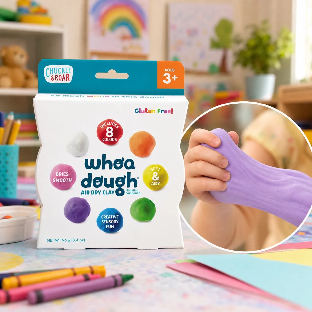 8pcs Air Dry Modeling Clay Dough Set, Soft Creative Craft Material For Kids Art Play And Fine Motor Skills