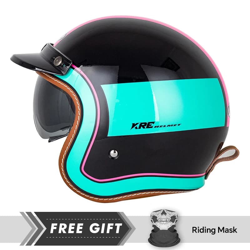 Adult Bike Helmet Vintage Jet Helmet SOMAN ECE DOT Man Woman Cross Face Bike Helmet Open Face Electric Horse Riding Helmet