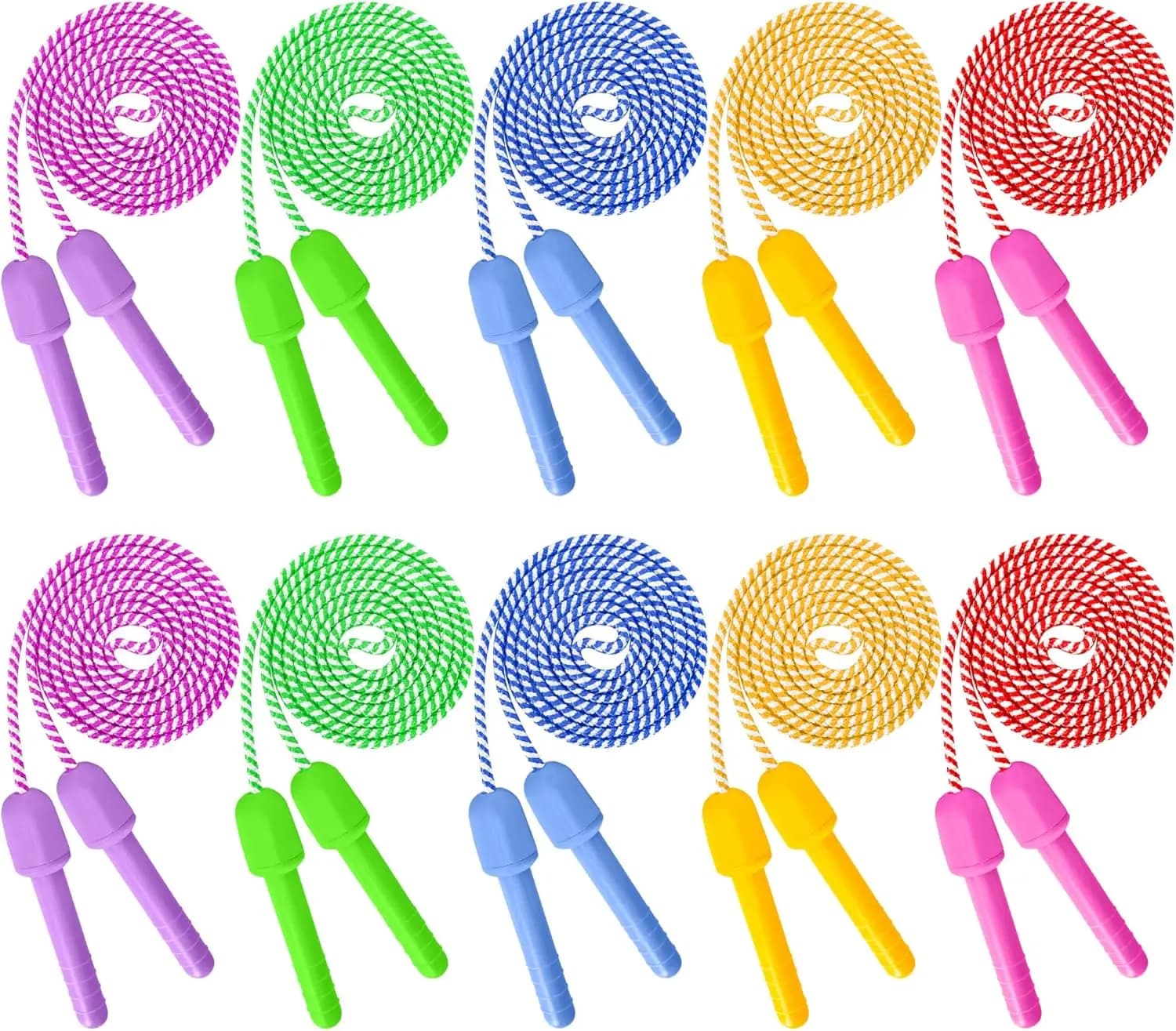 Colorful and Adjustable Cord Set for Kids, Pack of 10 for Indoor and Outdoor Fitness Activities