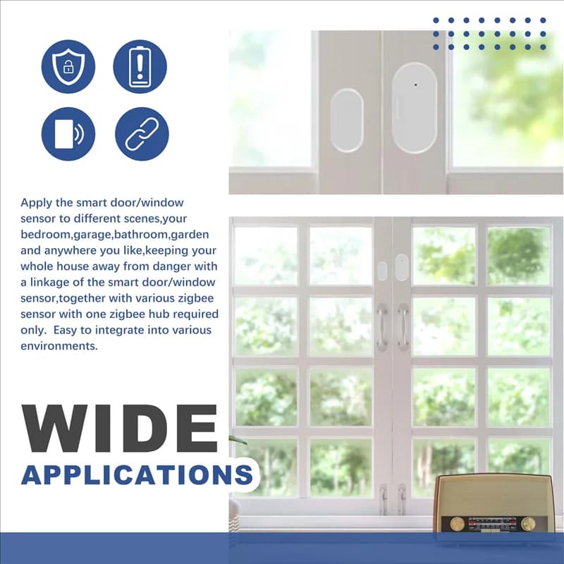 -Y65A Tuya Zigbee Sensore per porte e finestre Domotica intelligente Protezione di sicurezza APP Smartlife Allarme Push remoto in tempo reale