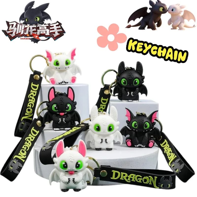 Come addestrare il tuo drago: Portachiavi creativo a forma di cartone animato di Toothless, ciondolo personalizzato per zaino con personaggio anime, regalo