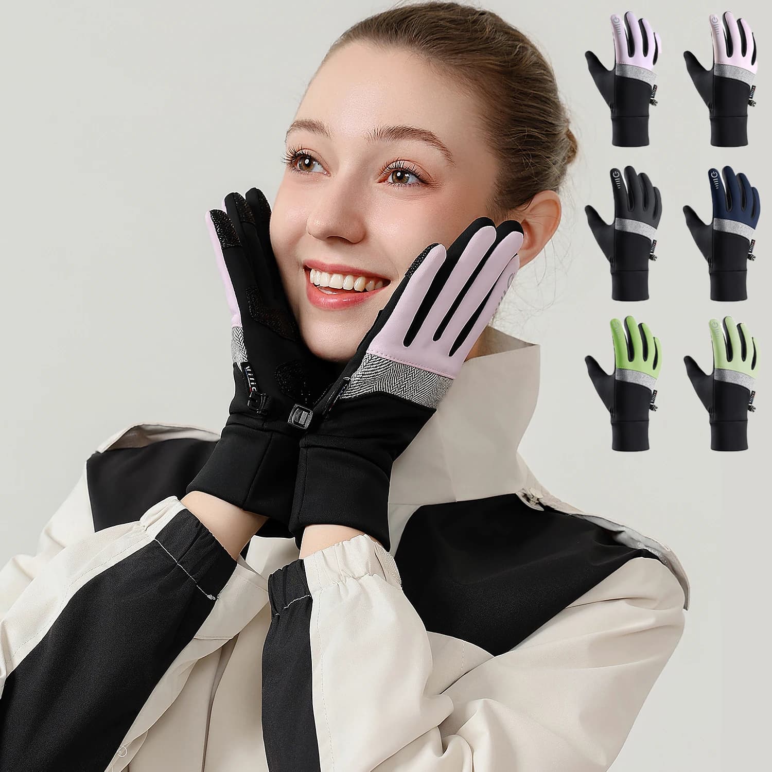 Winter Cycling Gloves Bicycle Gloves Winter Touch Screen Outdoor Scooter Ski Bike Gloves For Wind Riding Bike