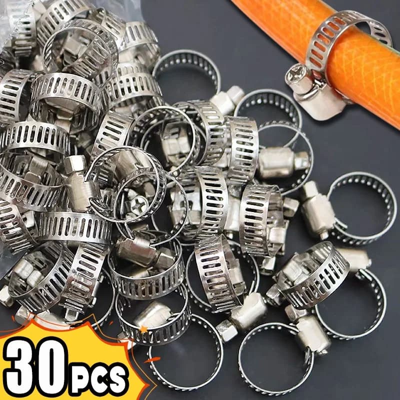 Fascetta per tubo carburante per auto regolabile Fascetta per tubo flessibile a vite in acciaio inossidabile Fascette per tubi a vite Strumenti per pinze per tubi dell'acqua del rubinetto Elementi di fissaggio
