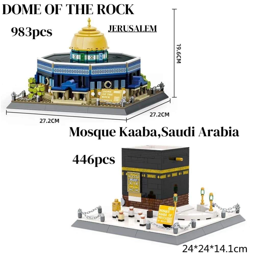 Creatività Architettura DOME OF THE ROCK Building Block Giocattoli Modello islamico di fama mondiale Collezione di mattoni fai da te Giocattolo per regalo per bambini