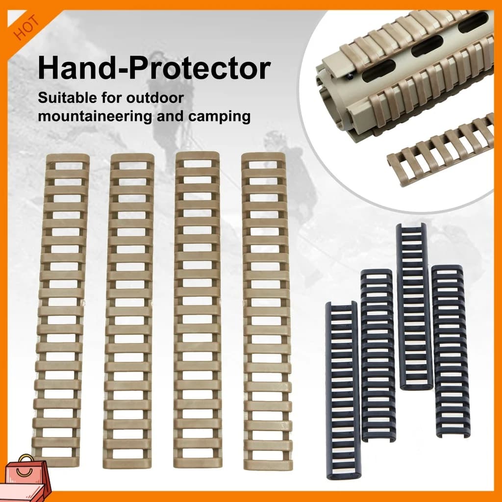 4-Pack CS Nero Resistente Al Calore Fucile Paramani Protezione Scaletta In Gomma Copertura Binario Weaver Picatinny Rail giocattolo Airsoft Pistole da Caccia