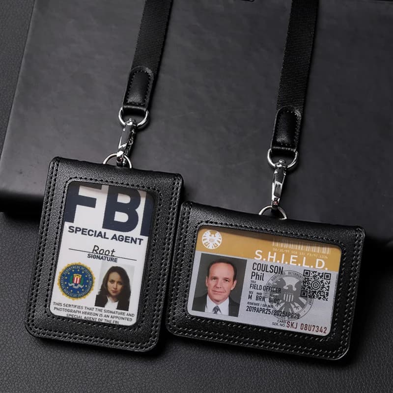 2024 NEW US Police Reporter Coach Referee Doctors Porta badge Vera cow leather Case for formal work card with string Supplies for office