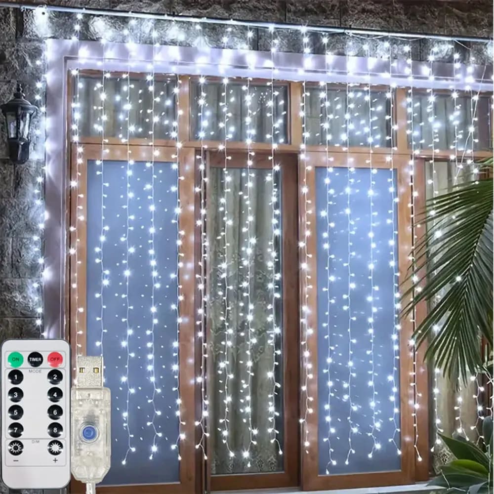 Natale USB Tenda String Lucine 8 Modalità 6/3M LED Ghirlanda A Distanza Per La Festa Giardino Casa Decorazione di Cerimonia Nuziale Capodanno 2025