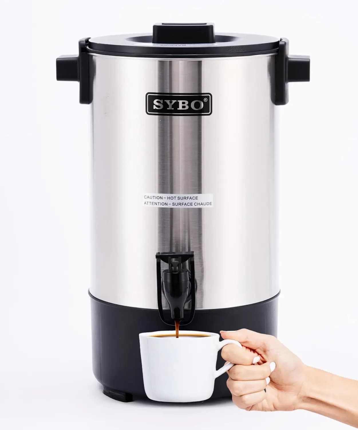 Macchina da Caffè Commerciale da 6L, Urna in Acciaio Inossidabile con Manici Isolati per Eventi e Catering - 45 Tazze