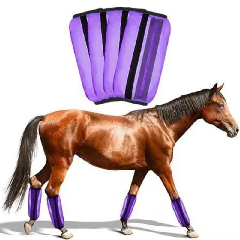 4 Pack Horse Fly Leg Wraps - Breathable Mesh Fly Boots for Horses, Non-Slip No RubFit UV Protection for Pasture & Trail Riding