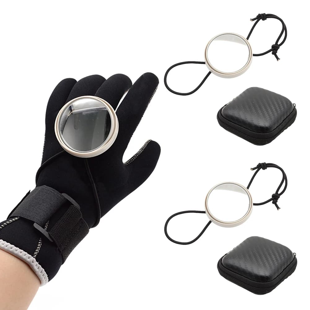 Specchietto retrovisore marino con cordino Specchietto per immersioni subacquee Specchio per osservare lo specchio Specchietto retrovisore rotondo per la sicurezza degli sport acquatici