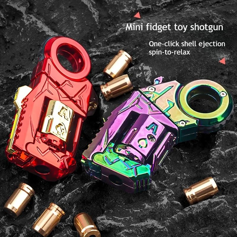Mini pistola giocattolo in lega con girandola per espulsione a conchiglia a un pulsante Modalità divertenti multiple Giocattolo agitatore antistress Regalo fantastico per ragazzi e adolescenti