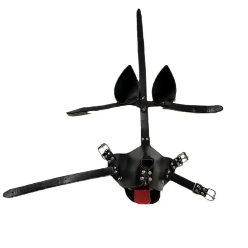 1 Set PU Leather Puppy Play Bondage Kit Dog Mask Hood Mittens Handcuffs Anklet Collar Leash Chain Restraints BDSM Sex Toys