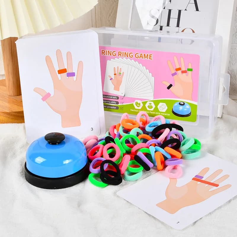 Gioco da tavolo con anello per dito per bambini Giocattoli di abbinamento colori Giochi di società interattivi Coordinazione occhio-mano Giocattoli educativi sensoriali per bambini