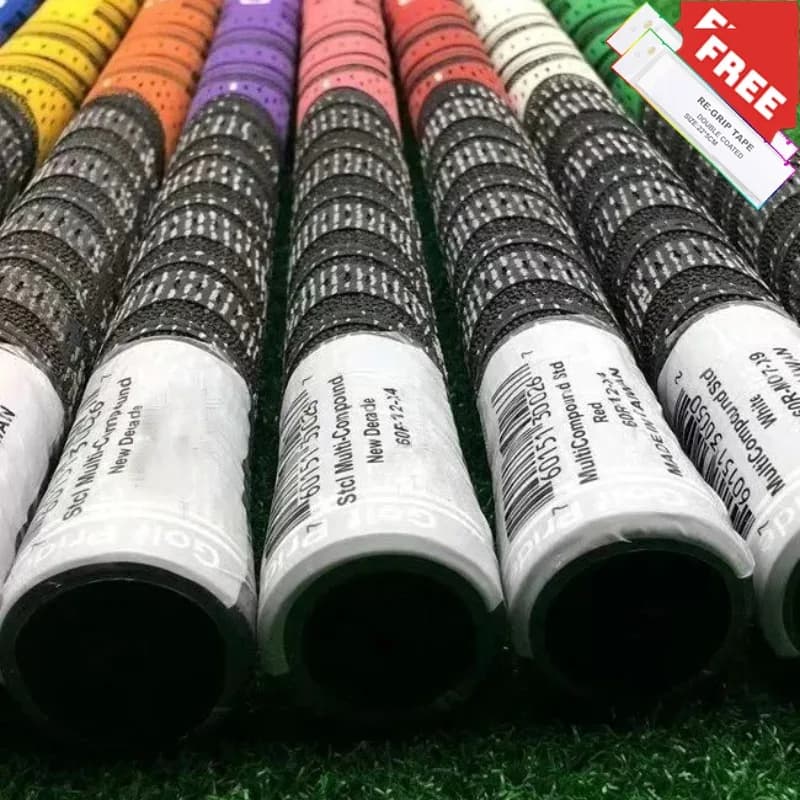 Kit Gratuito di 13 Grip per Mazze da Golf Tape Man MC.c, Standard per Ferri e Legni Ibridi, Grip in Gomma e Filato di Cotone, Misura Media