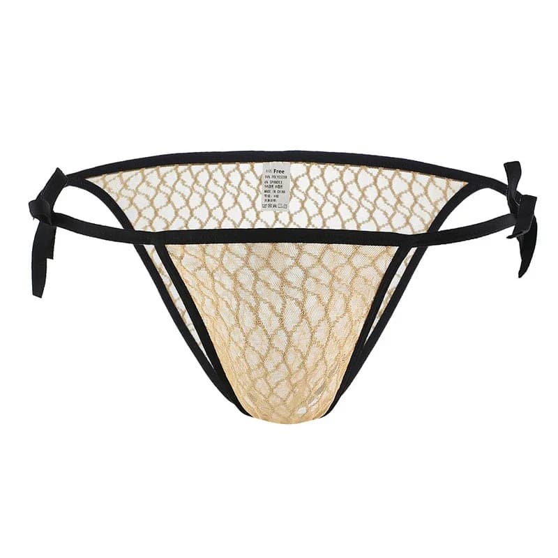 Men's briefs adjust size unique sexy underwear ultra-thin transparent breathable lace straps underwear bikini men's briefs