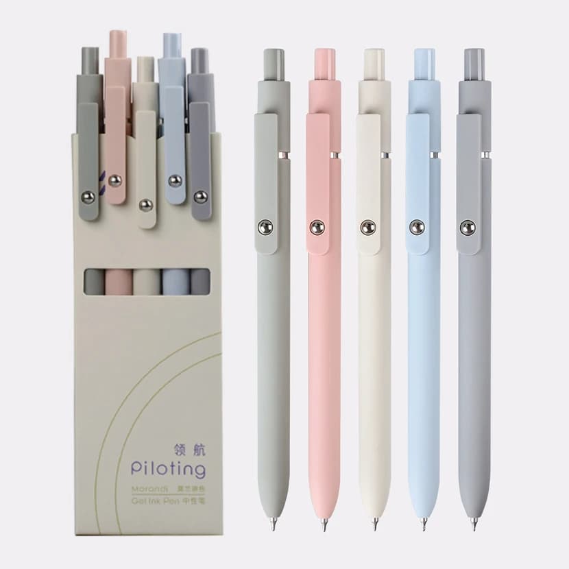 Piloting Morandi Penne gel colorate Soft Touch Penna a inchiostro gel liscia da 0,5 mm ad asciugatura rapida per studenti scolastici Forniture di cancelleria per scrittura
