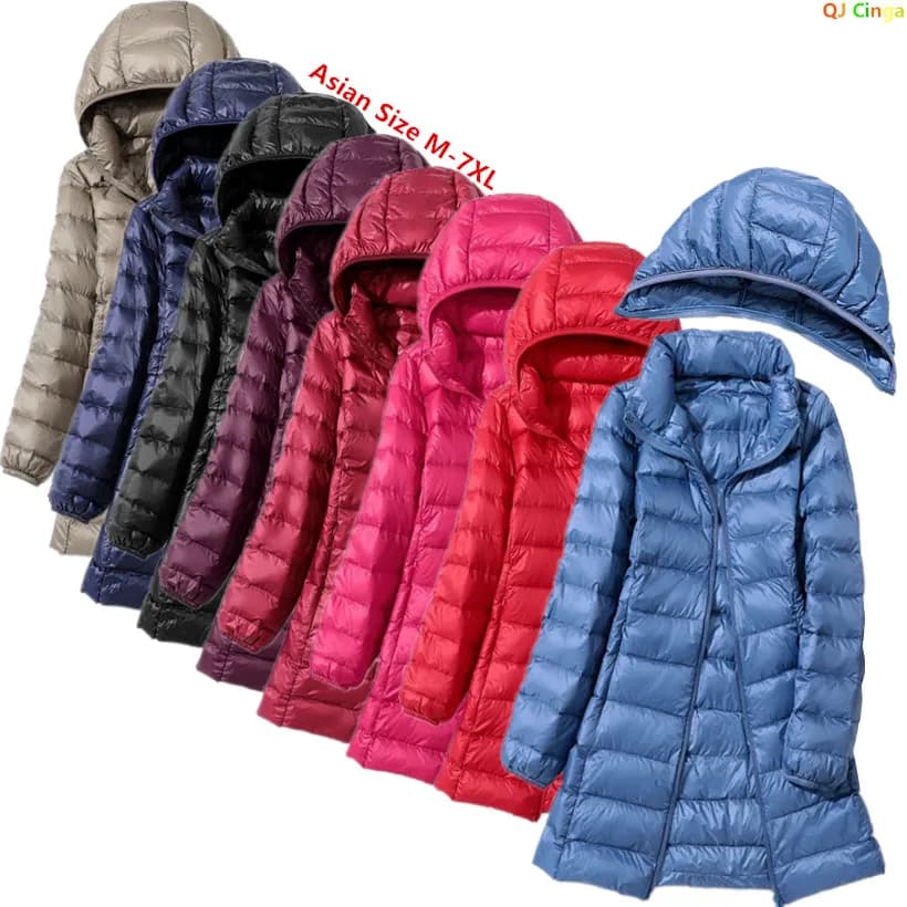 2026 New Waterproof Beret Women's Removable Long Sleeved Parka Jacket Winter Jacket Women's Red Blue Light/Sottile Coats