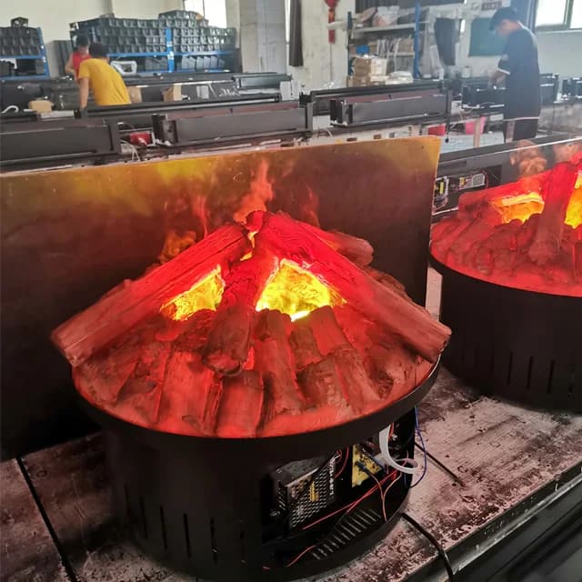 Lampadine fendinebbia a led Umidificatore rotondo a vapore Atomizzazione 3D Camino elettrico per vapore d'acqua