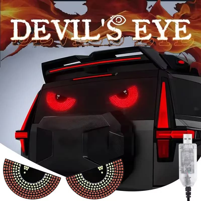 Auto Rear Lumbar Lights LED Strips Luminous Panel Car Windscreen Display Devil Eye Decorative lamps Lighting with USB socket