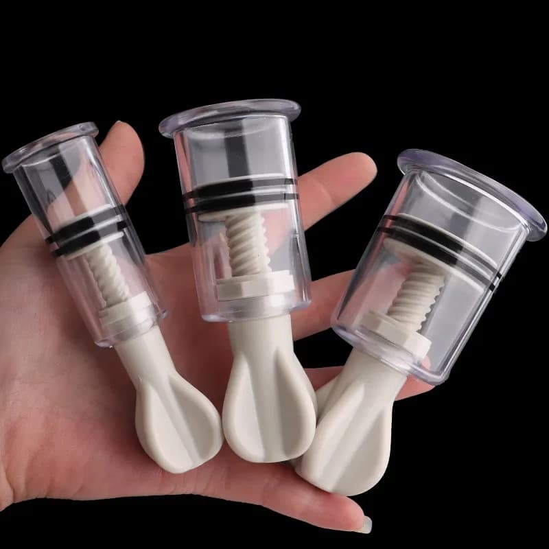 Coppette per Massaggio a Vuoto, Ingranditore per Capezzoli, Massaggiatore per Seno in Plastica con Ventosa