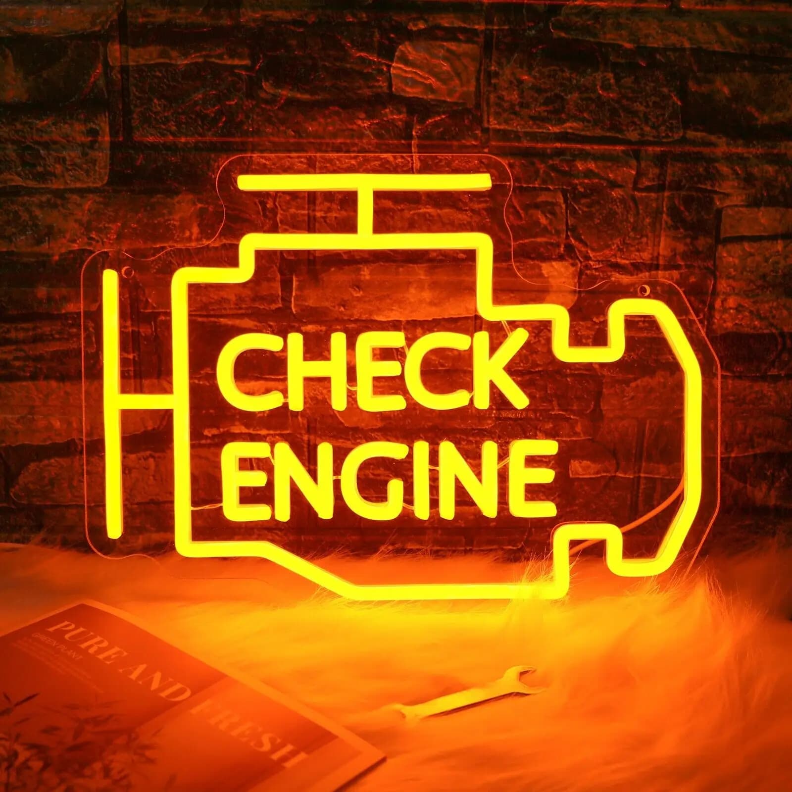 Controlla i insegne al neon del motore Decorazioni per garage Luce a LED Veicolo a motore Negozio di riparazioni per auto Negozio LED personalizzato Man Cave Boy Gift Bar Car Company