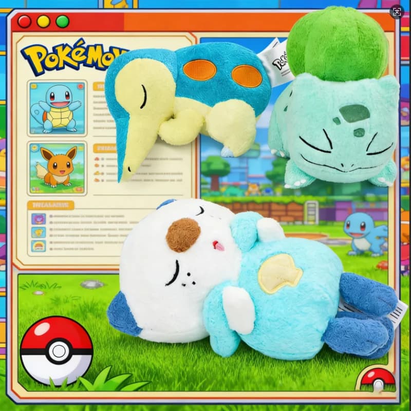 Peluche Oshawott, Caterpie, Gardevoir, Cyndaquil, Bulbasaur, Pikachu - Simpatici Personaggi Anime Cartoon - Regalo 18-20CM