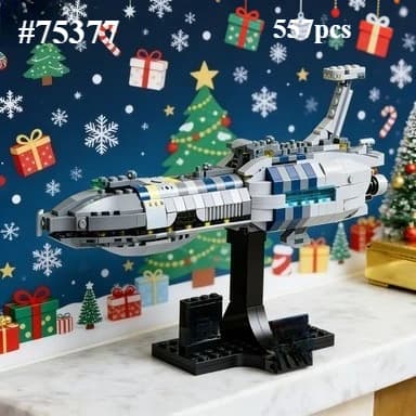 Set di Blocchi da Costruzione MOC Star Invisible Hand Spaceship Compatibili con Particelle Legoed, Adatti per Regali di Natale 75377
